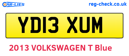 YD13XUM are the vehicle registration plates.