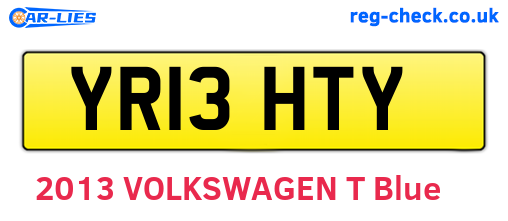 YR13HTY are the vehicle registration plates.