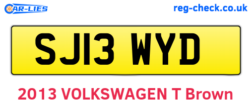 SJ13WYD are the vehicle registration plates.