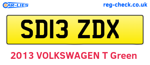 SD13ZDX are the vehicle registration plates.