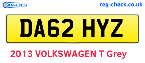 DA62HYZ are the vehicle registration plates.
