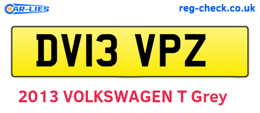 DV13VPZ are the vehicle registration plates.