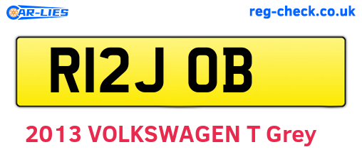 R12JOB are the vehicle registration plates.