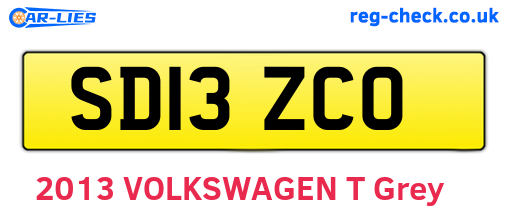 SD13ZCO are the vehicle registration plates.