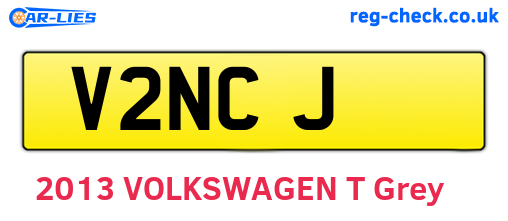 V2NCJ are the vehicle registration plates.