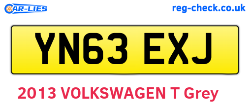 YN63EXJ are the vehicle registration plates.