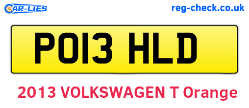 PO13HLD are the vehicle registration plates.