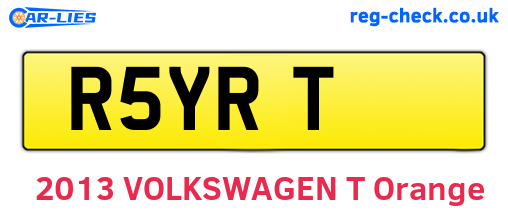 R5YRT are the vehicle registration plates.