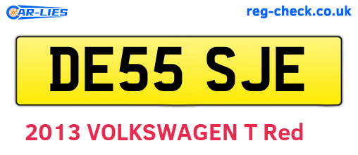 DE55SJE are the vehicle registration plates.