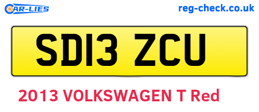SD13ZCU are the vehicle registration plates.