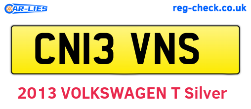 CN13VNS are the vehicle registration plates.