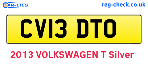 CV13DTO are the vehicle registration plates.