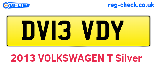 DV13VDY are the vehicle registration plates.