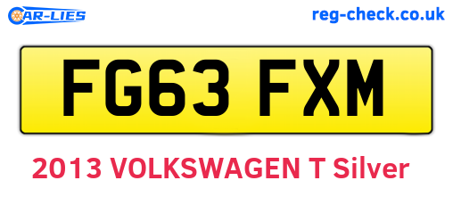 FG63FXM are the vehicle registration plates.