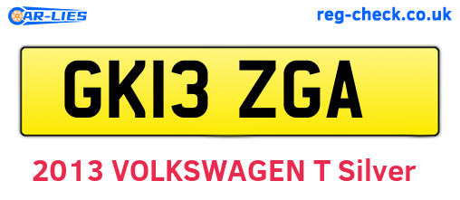 GK13ZGA are the vehicle registration plates.