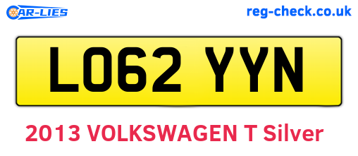 LO62YYN are the vehicle registration plates.