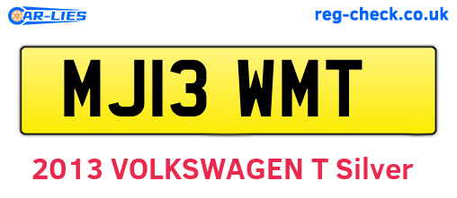 MJ13WMT are the vehicle registration plates.