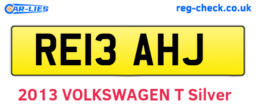 RE13AHJ are the vehicle registration plates.