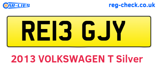 RE13GJY are the vehicle registration plates.