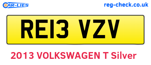 RE13VZV are the vehicle registration plates.