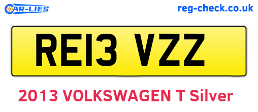 RE13VZZ are the vehicle registration plates.
