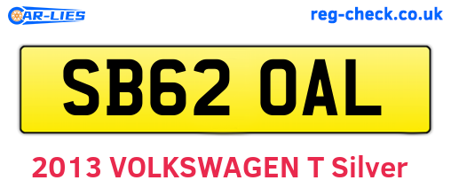 SB62OAL are the vehicle registration plates.