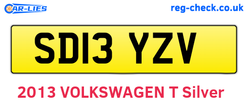 SD13YZV are the vehicle registration plates.