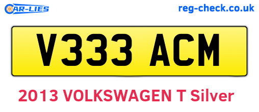 V333ACM are the vehicle registration plates.