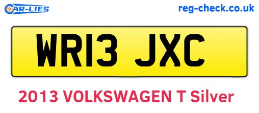 WR13JXC are the vehicle registration plates.
