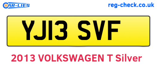 YJ13SVF are the vehicle registration plates.