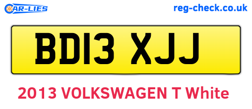 BD13XJJ are the vehicle registration plates.