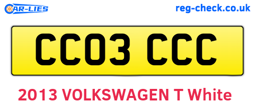 CC03CCC are the vehicle registration plates.