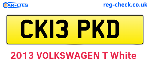 CK13PKD are the vehicle registration plates.