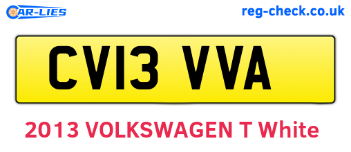 CV13VVA are the vehicle registration plates.
