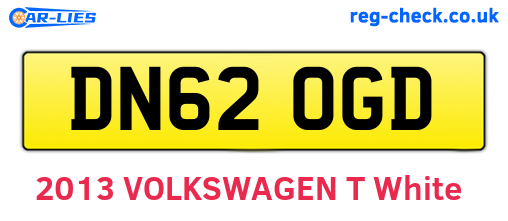 DN62OGD are the vehicle registration plates.
