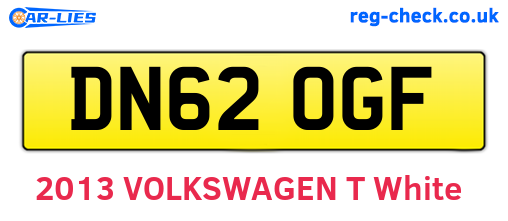 DN62OGF are the vehicle registration plates.