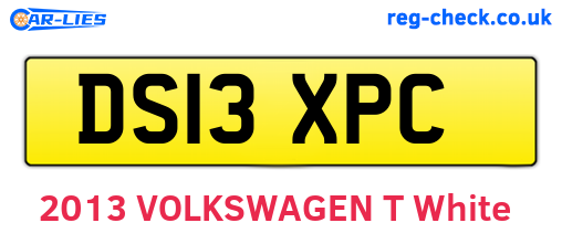 DS13XPC are the vehicle registration plates.