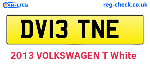 DV13TNE are the vehicle registration plates.