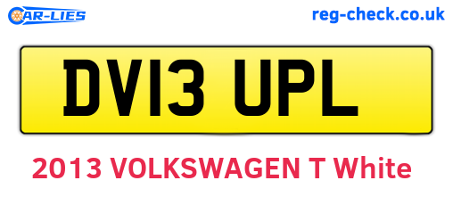 DV13UPL are the vehicle registration plates.