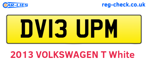 DV13UPM are the vehicle registration plates.