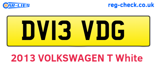 DV13VDG are the vehicle registration plates.