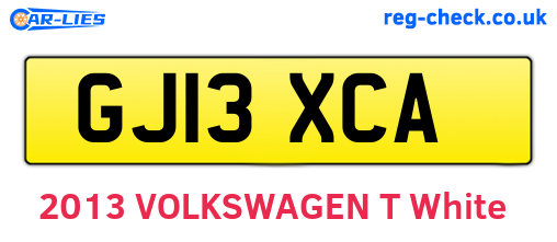 GJ13XCA are the vehicle registration plates.