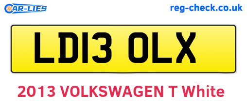 LD13OLX are the vehicle registration plates.