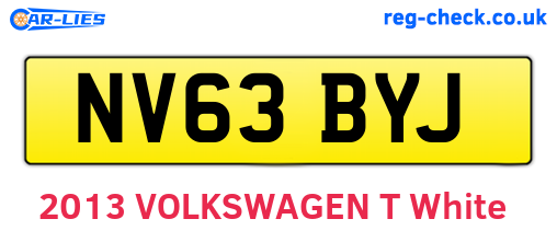 NV63BYJ are the vehicle registration plates.