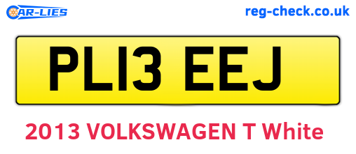 PL13EEJ are the vehicle registration plates.