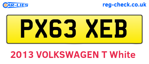 PX63XEB are the vehicle registration plates.