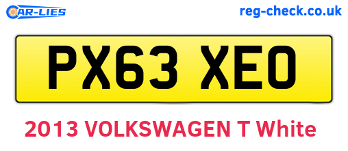 PX63XEO are the vehicle registration plates.
