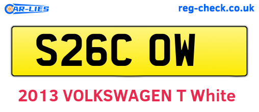 S26COW are the vehicle registration plates.