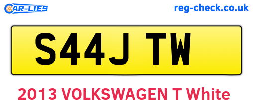 S44JTW are the vehicle registration plates.