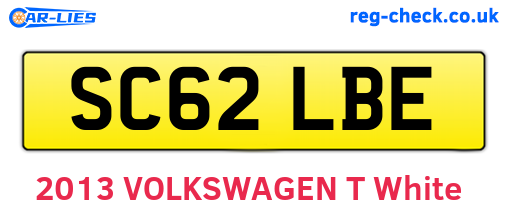SC62LBE are the vehicle registration plates.